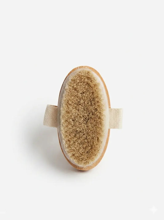 Natural bristle dry massage brush